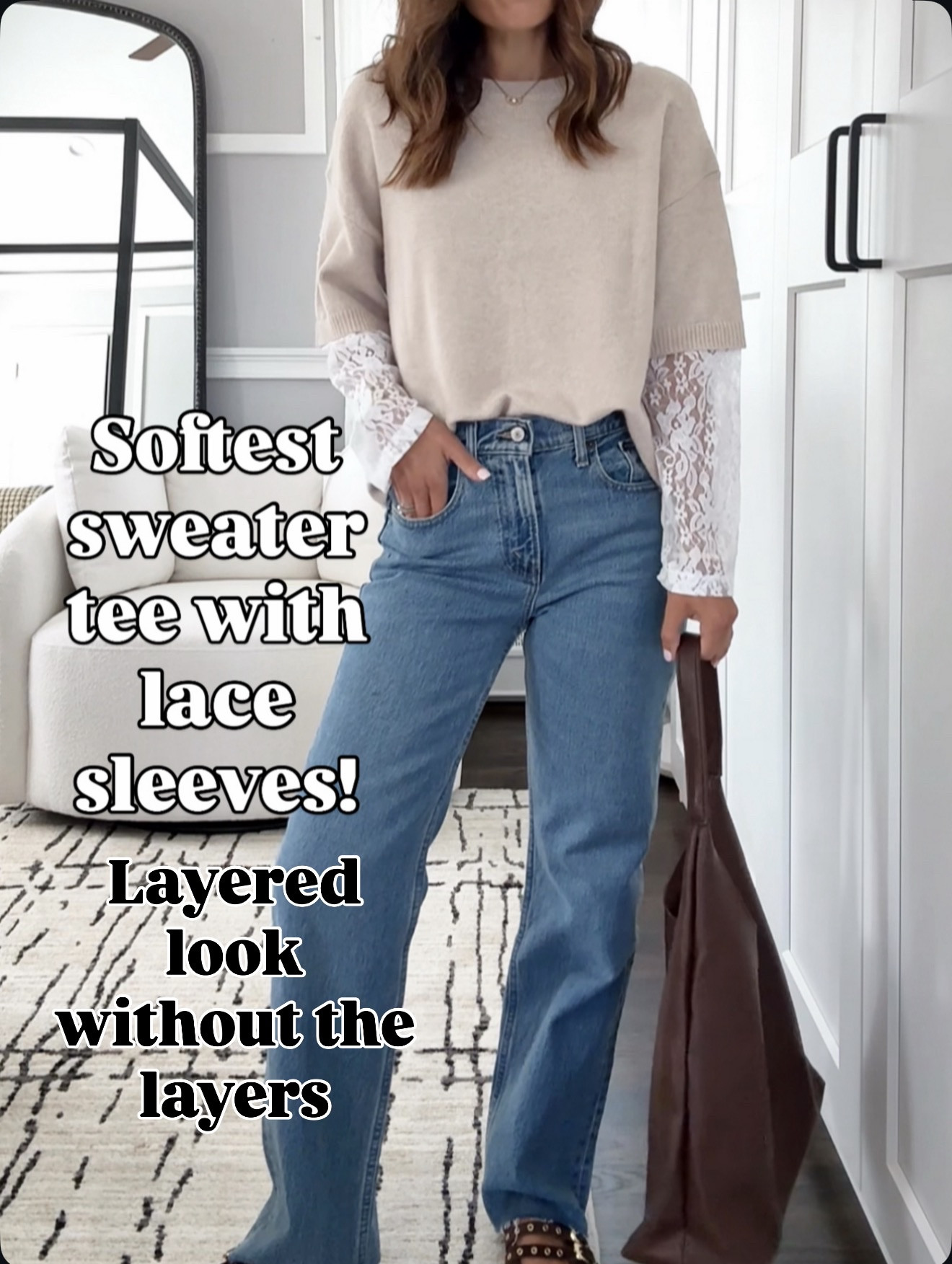 Soft sweater tee with lace sleeves for an easy layered look ✨ 🔗⬇️

#LTKOver40 #LTKootd #LTKmomlife