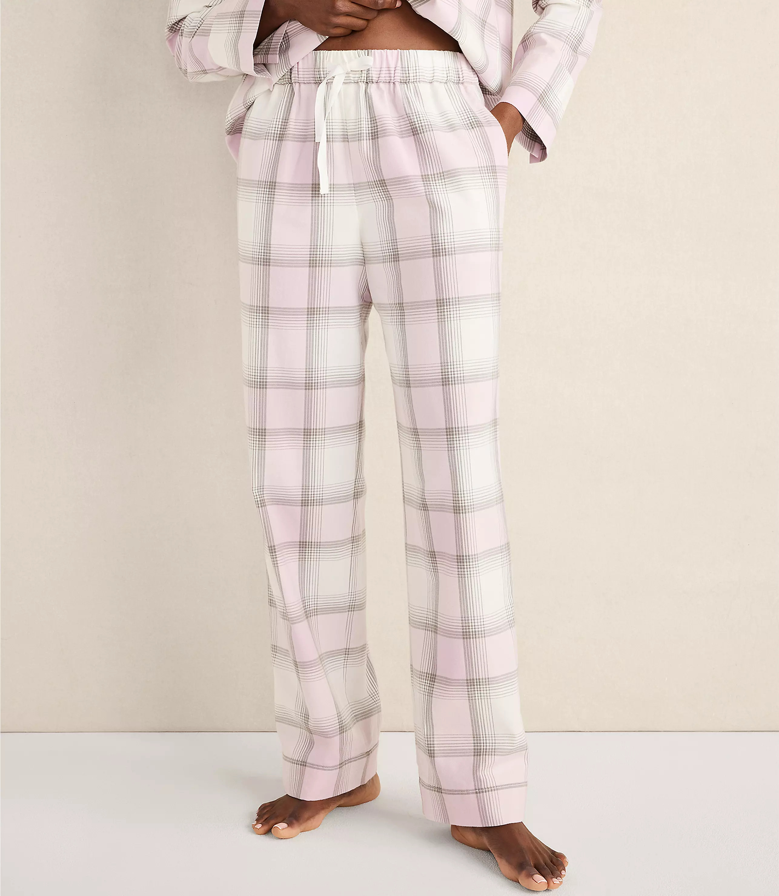 Haven Well Within Lightweight Flannel Frosted Plaid Pajama Pants | LOFT