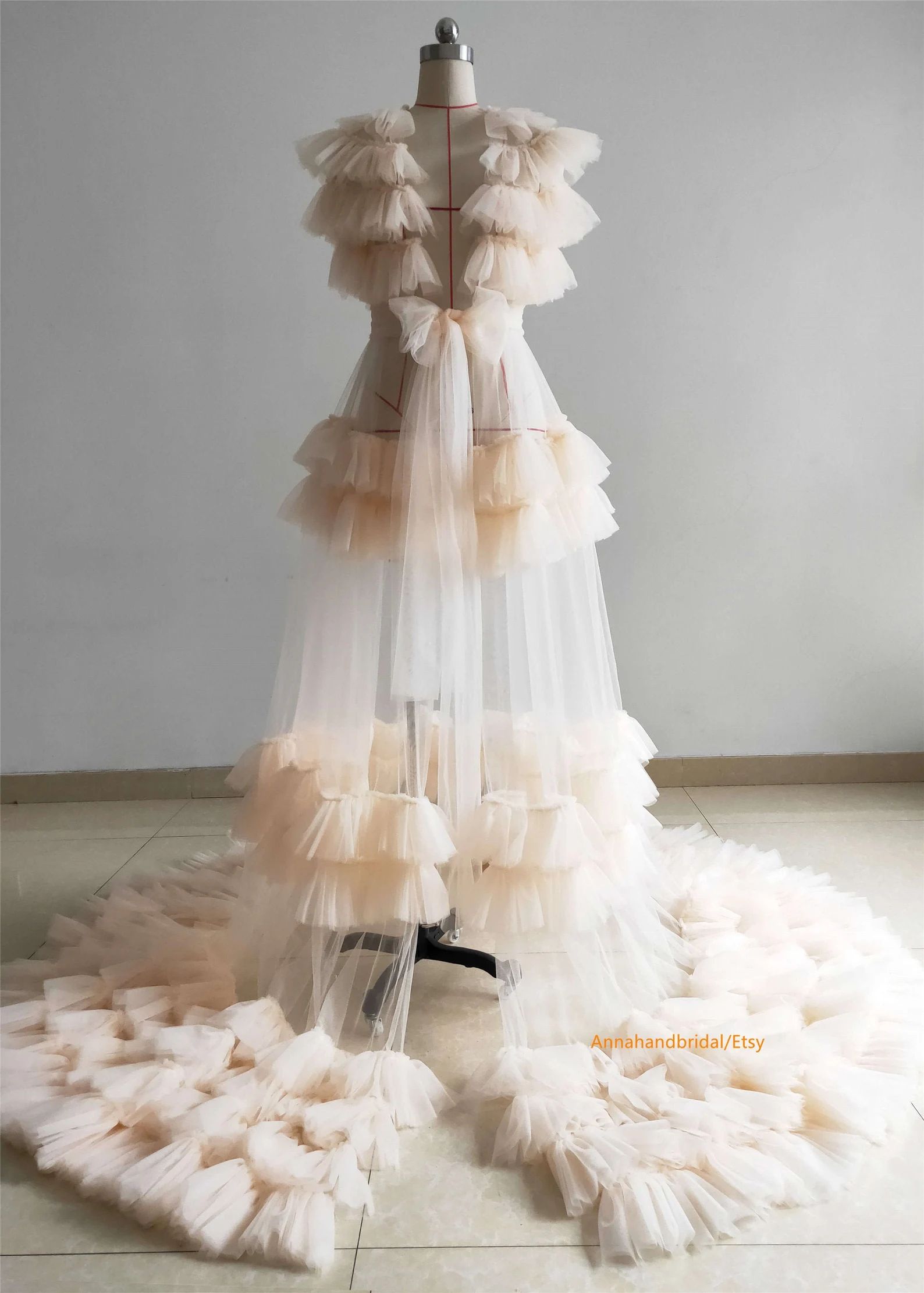 Light Champagne  Maternity Dress/ Ruffle Tulle Dress Photo | Etsy | Etsy (US)