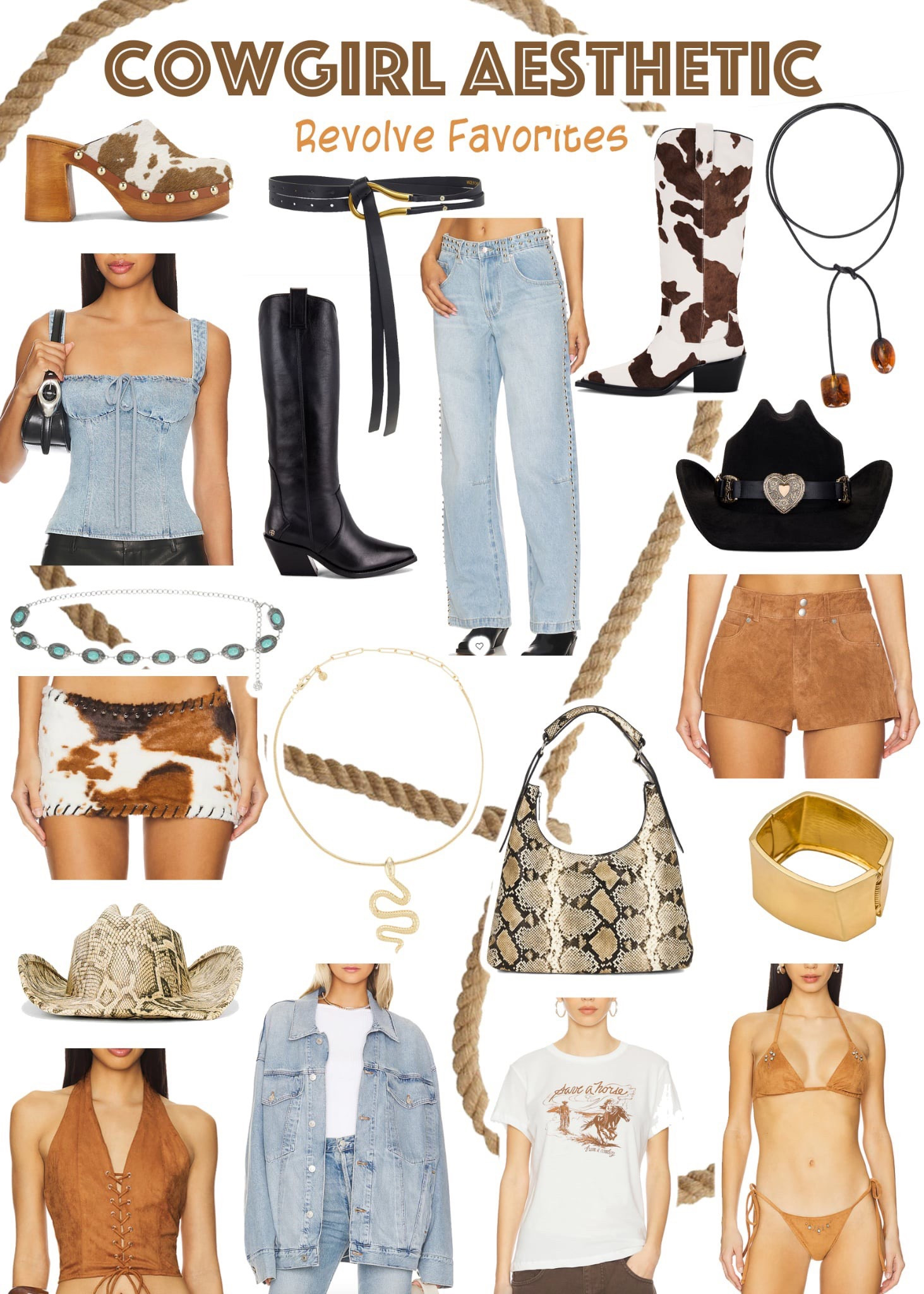 From fringe to snake print, I'm obsessed with everything Cowgirl! Here are a few of my Revolve favorites. These spring outfit ideas are perfect for music festivals, carnivals, and creating summer vacation looks.

#RevolveStyle #RevolveOutfit #RevolveFinds #MyRevolve #CowgirlLooks #FestivalSeason #WhatToWear 

#LTKFestival