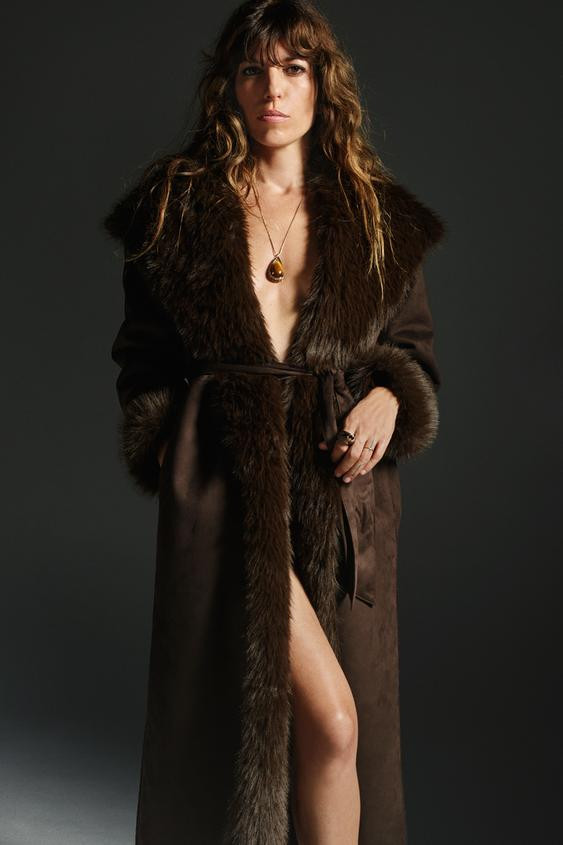 BELTED FAUX FUR COAT ZW COLLECTION | Zara UK