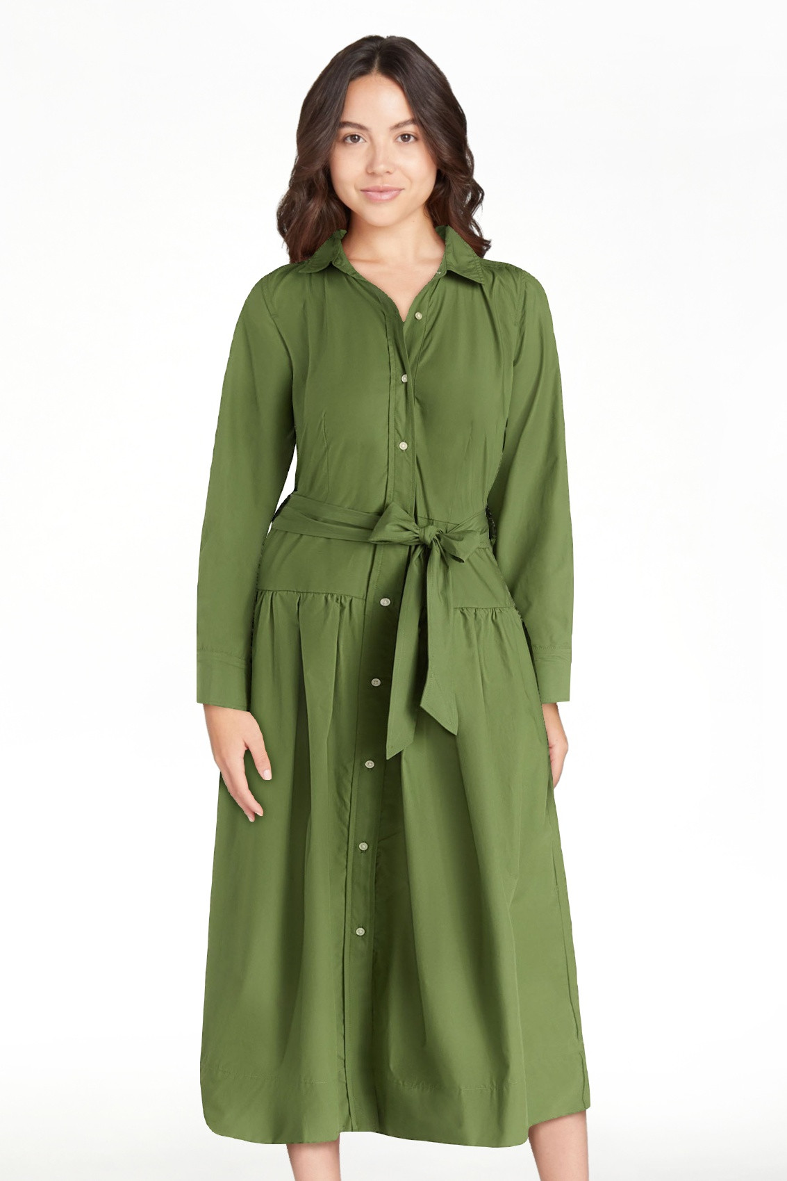 Free Assembly Women's and Women’s Plus Belted Cotton Maxi Shirtdress with Long Sleeves, Sizes X... | Walmart (US)