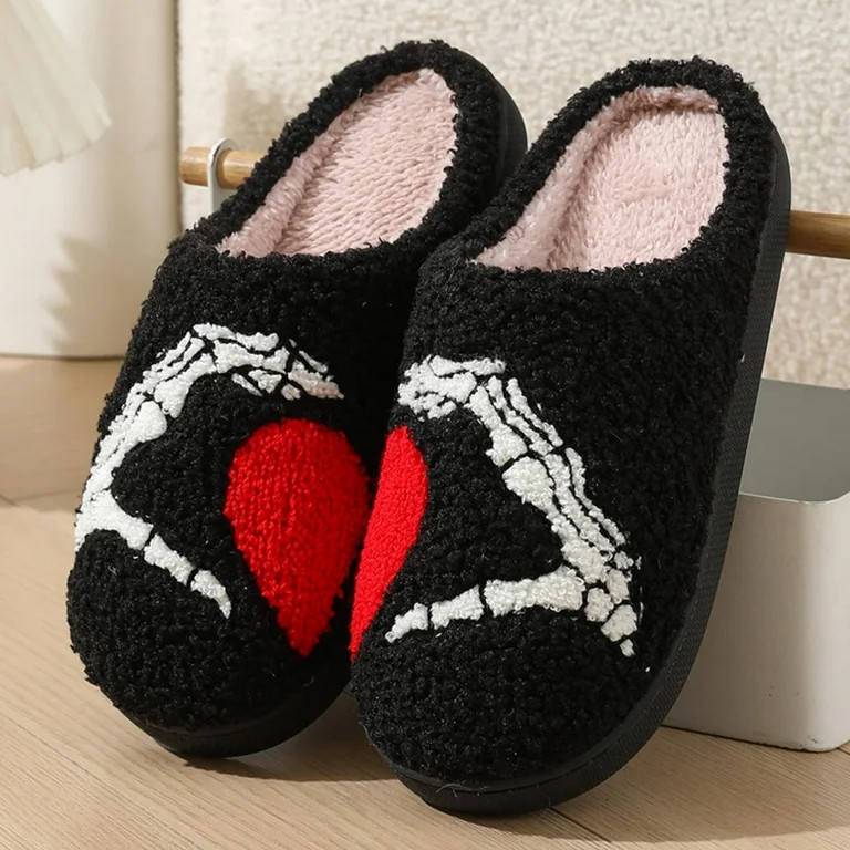 BERANMEY Cute Halloween Slippers for Women Perfect Soft Plush Comfy Warm Slip-On Halloween Pumpki... | Walmart (US)