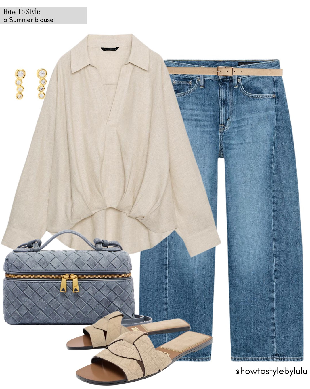 3 OUTFITS WITH A SUMMER BLOUSE🩵 casual to workwear✨

#LTKspring #LTKuk