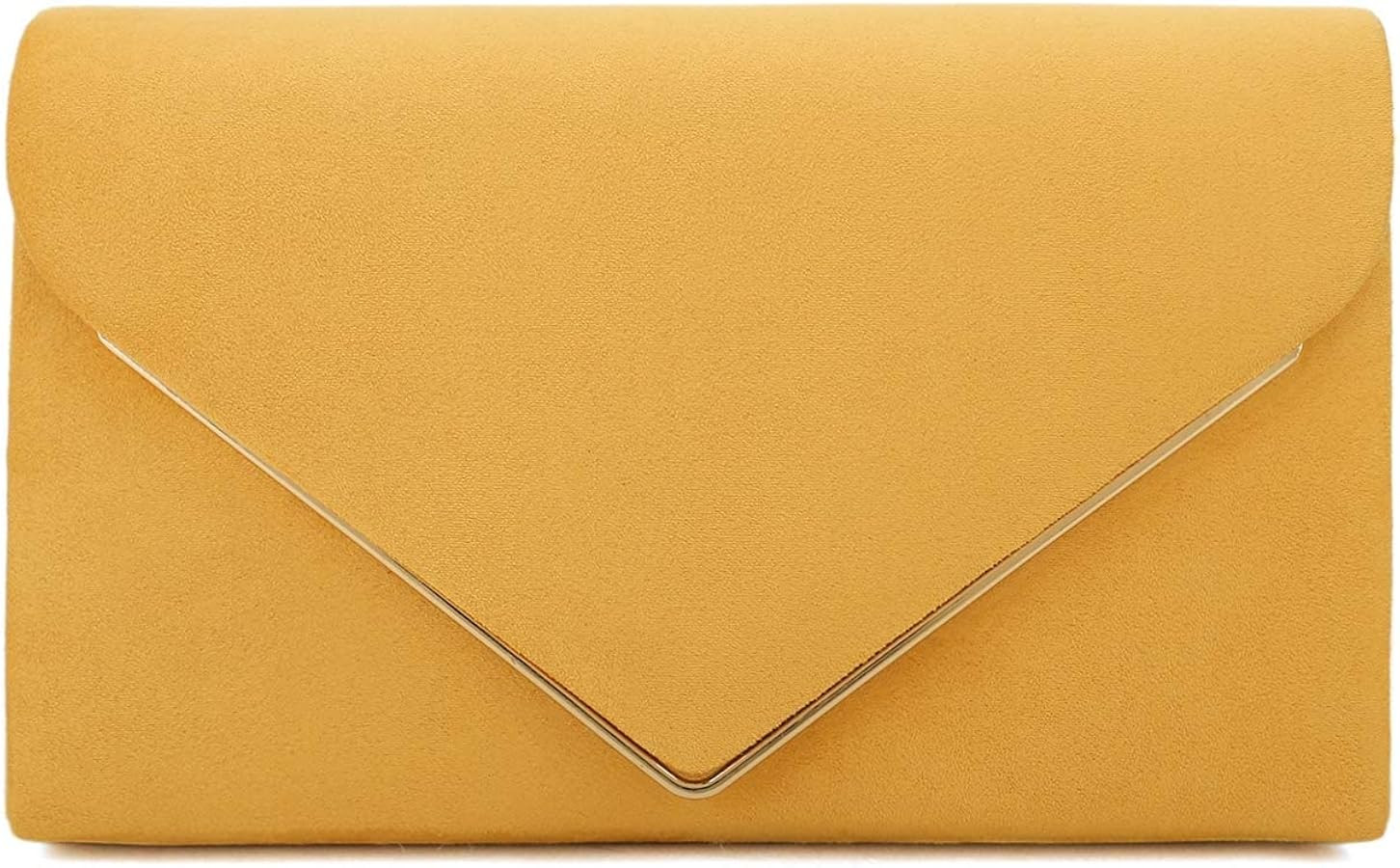 CHARMING TAILOR Faux Suede Clutch Bag Elegant Metal Binding Evening Purse for Wedding/Prom/Black-... | Amazon (US)