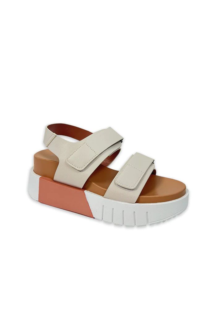 Double Strap Sandals - Beige & Blush | Shop BURU