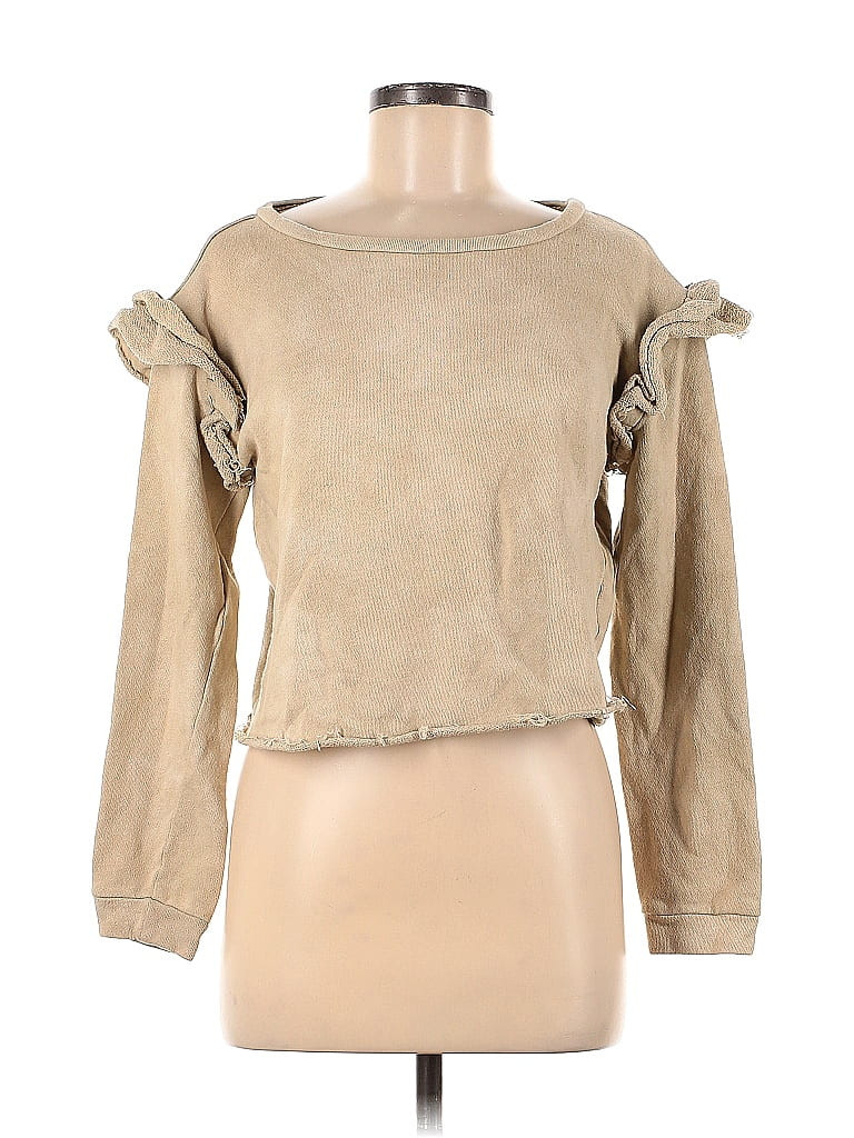 LoveShackFancy Sweatshirt: Tan Tops - Size Medium | ThredUp