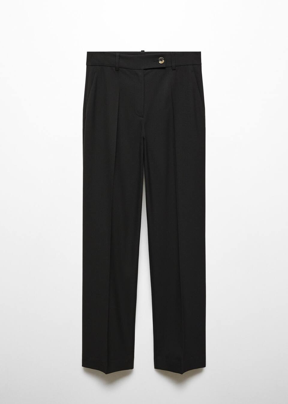 Pantaloni diritti bottone laterale -  Donna | Mango Italia | Mango IT