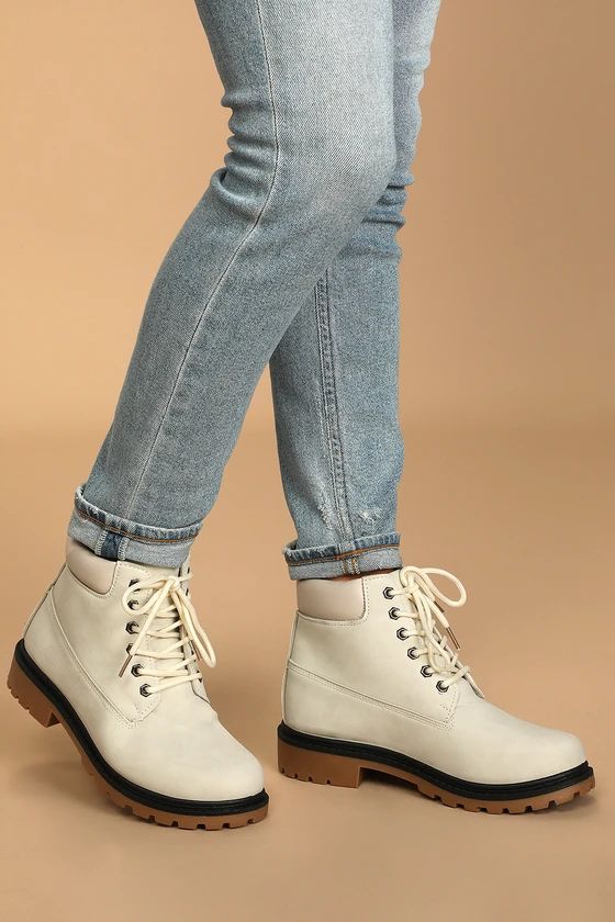 Tiana Bone Lace-Up Ankle Boots | Lulus (US)