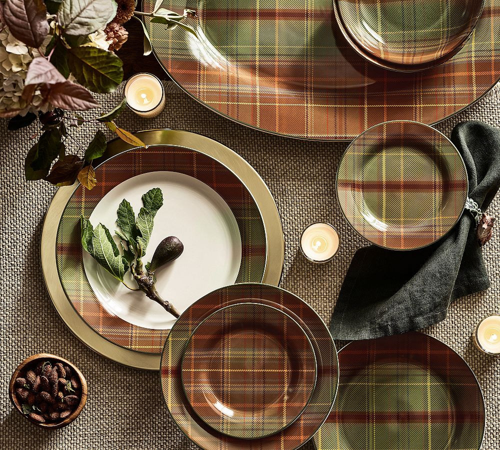 Woodrow Plaid Stoneware Salad Plates - Set of 4 | Pottery Barn (US)