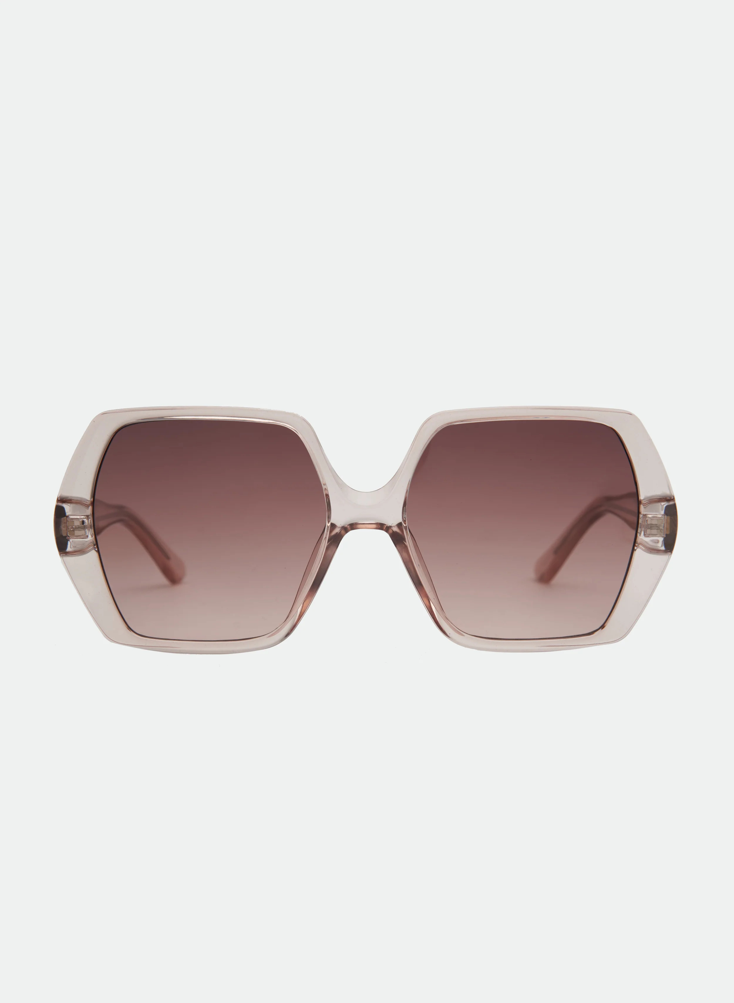 Fleur Oversized Square Sunglasses- Trans Taupe/ Brown Fade | Otra Eyewear