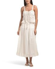 2pc Mixed Media Tank And Eyelet Skirt Set | TJ Maxx