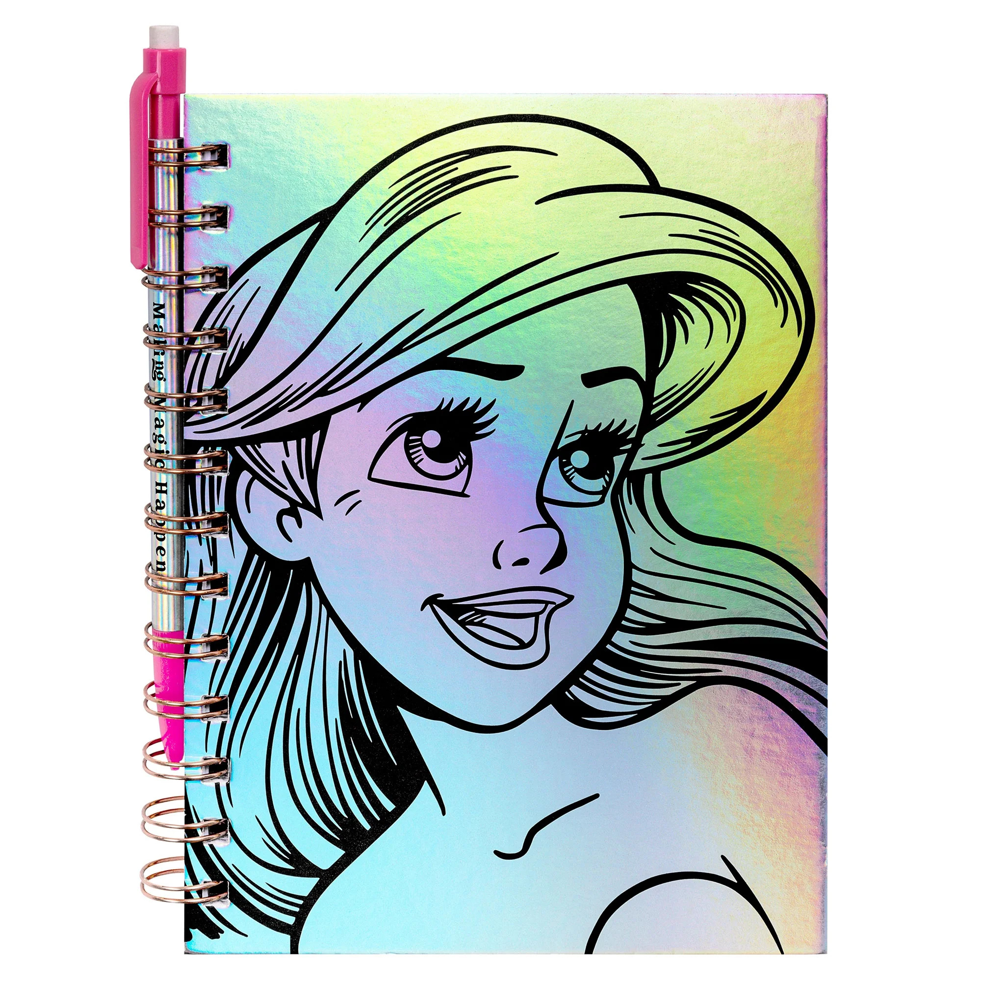 Disney Princess Iridescent Ariel Activity Coloring Journal & Pencil Set, 80 Sheets | Walmart (US)