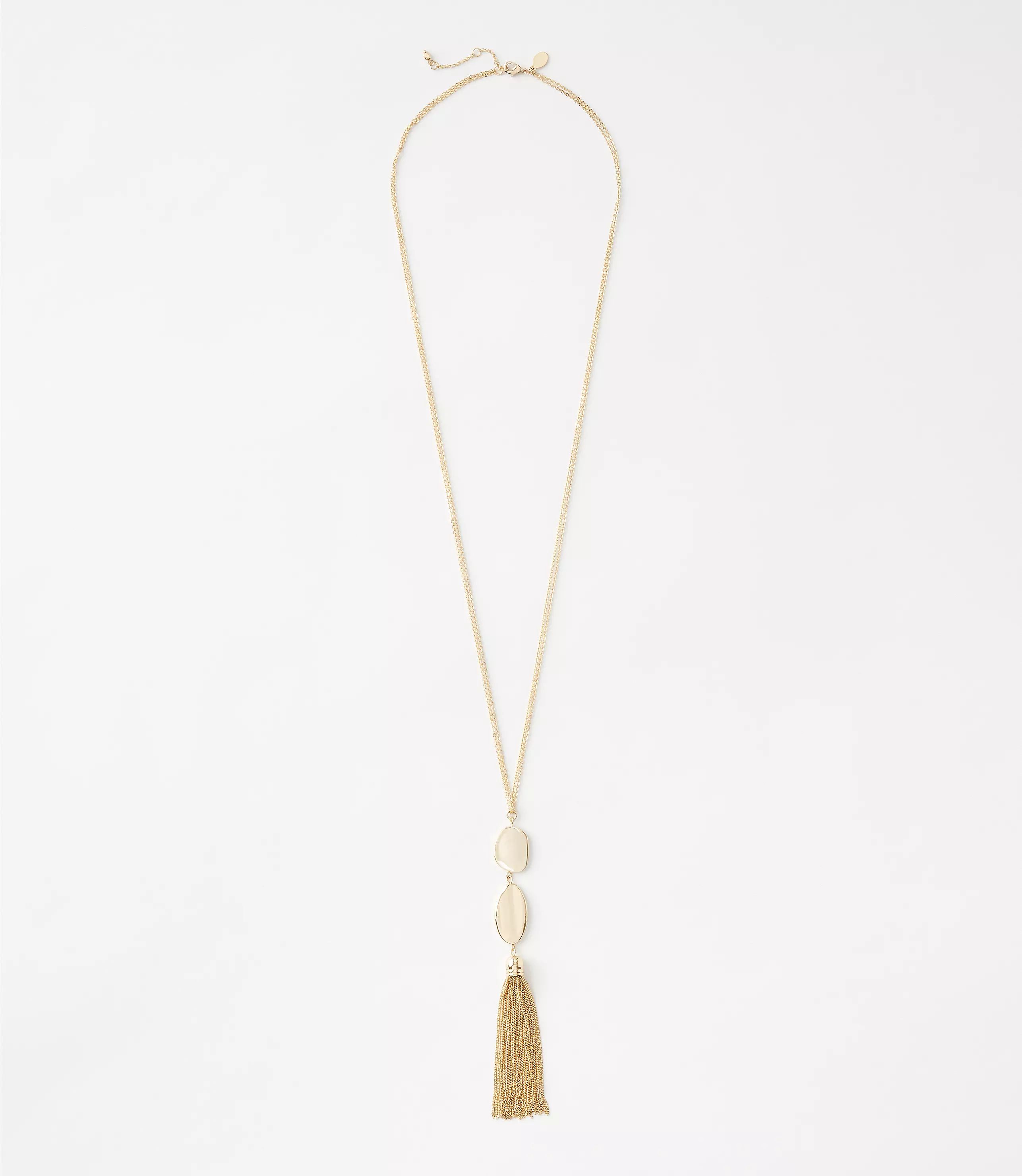 Stacked Tassel Pendant Necklace | LOFT