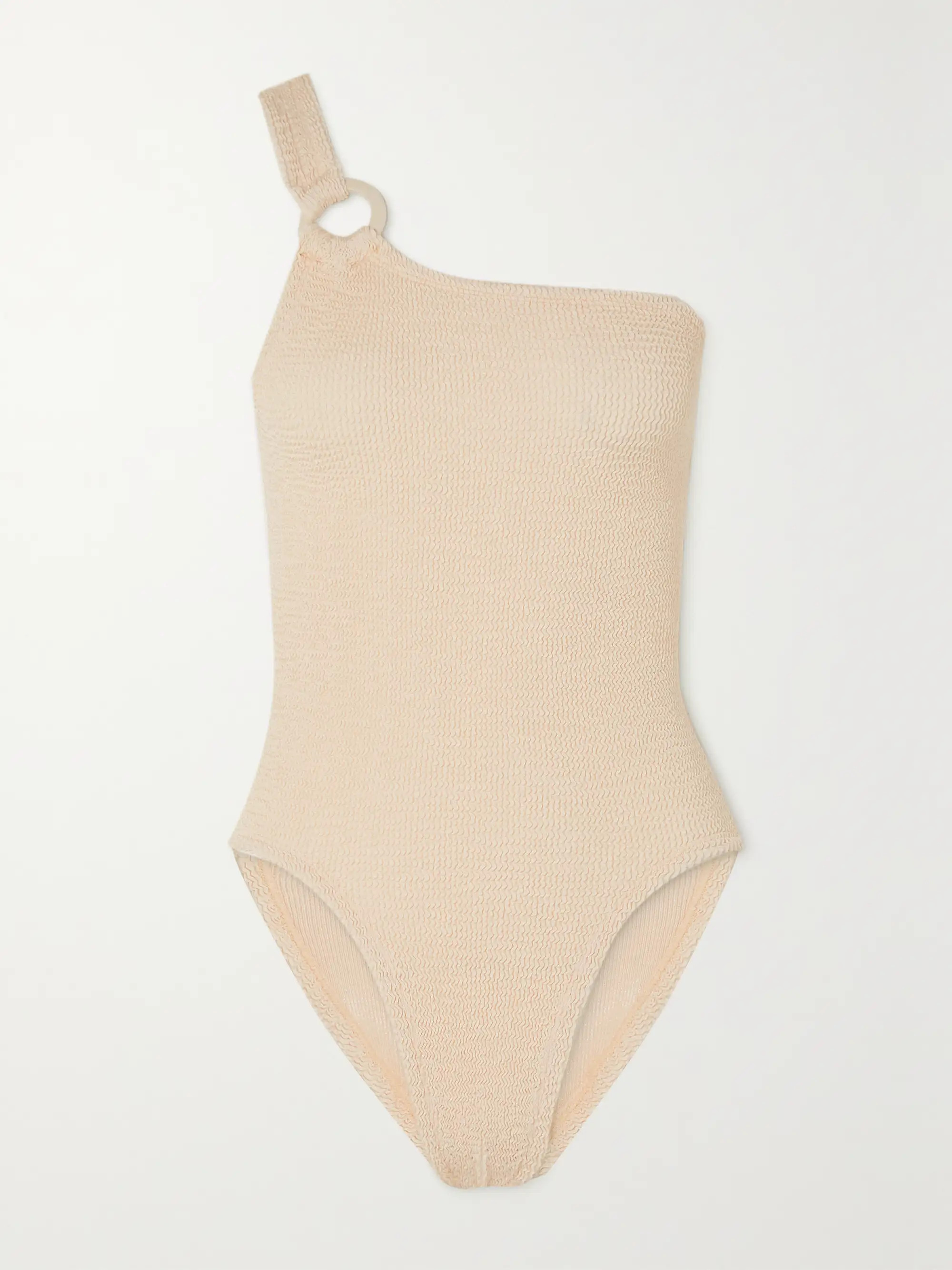 + Rose Inc Yasmeen one-shoulder seersucker swimsuit | NET-A-PORTER (US)