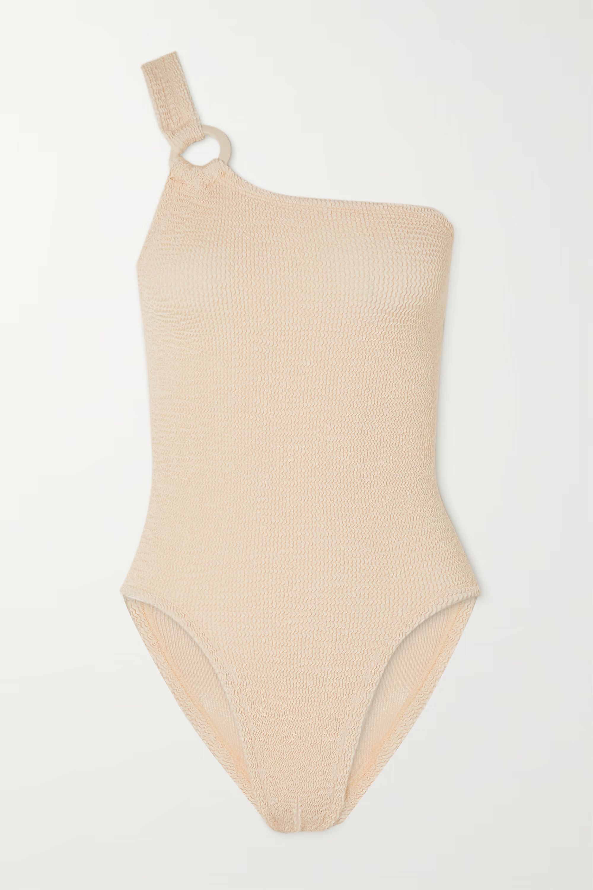 + Rose Inc Yasmeen one-shoulder seersucker swimsuit | NET-A-PORTER (US)