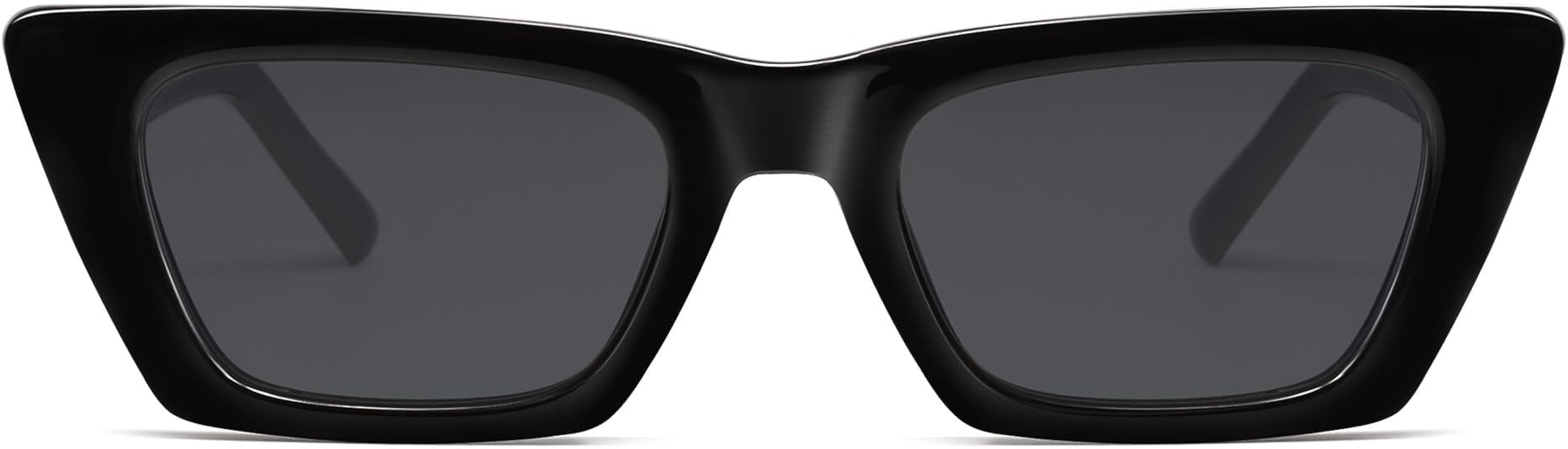 SOJOS Trendy Rectangle Cateye Polarized Sunglasses Womens Mens, Retro Small Narrow Flat Top Sunni... | Amazon (US)