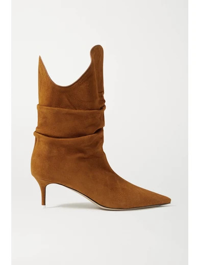 The Attico - Tate Suede Ankle Boots - Tan | NET-A-PORTER (US)