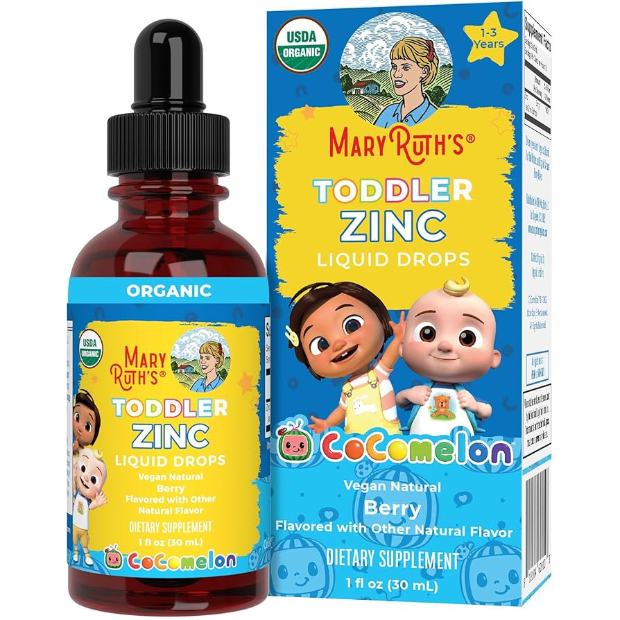 MaryRuth Organics Cocomelon Toddler Liquid Zinc | Sugar Free | USDA Organic | Kids Zinc Sulfate f... | Amazon (US)