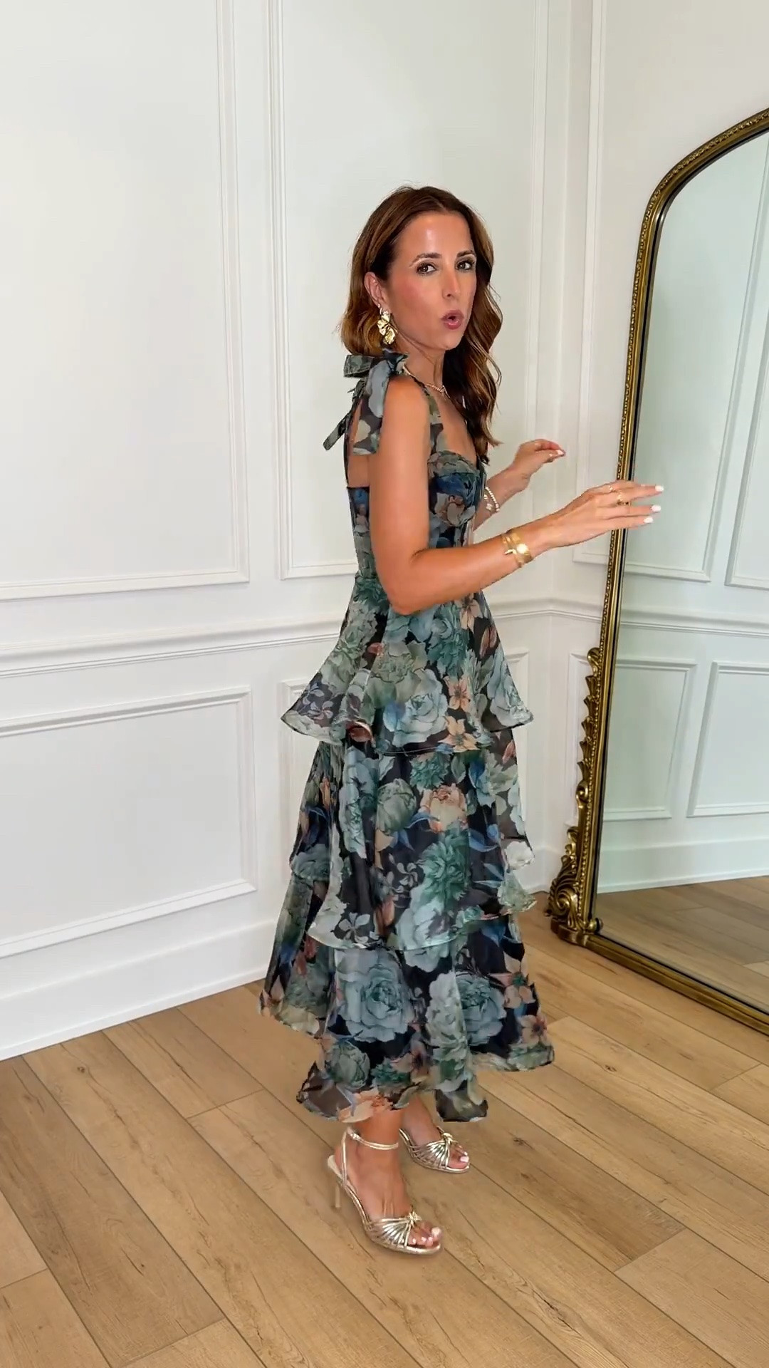 Fall wedding guest dress. Summer wedding guest. Cocktail dresses. Tiered floral midi dresses. Midi dresses. Maxi dresses. Wedding shower dresses. Baby shower dresses. Heels are TTS. Wearing XS.

#LTKWedding #LTKTravel #LTKPetite