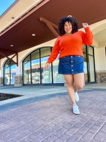Playful spring outfit. #sponsored

Bright orange sweater and denim mini skirt with sneakers. 

50% OFF + EXTRA 17% OFF! (PRICE AS MARKED) TODAY 3/16/23! 

Brings the sweater down to just over $20 and the skirt under $50.

#LTKmidsize #LTKSeasonal #LTKsalealert
