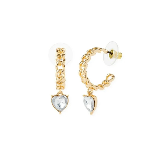 Sofia Jewelry by Sofia Vergara Women's Gold-Tone Textured Stone Hoop Earrings | Walmart (US)