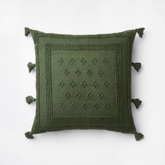 Tufted Square Throw Pillow with Side Tassels - Threshold™ designed with Studio McGee | Target