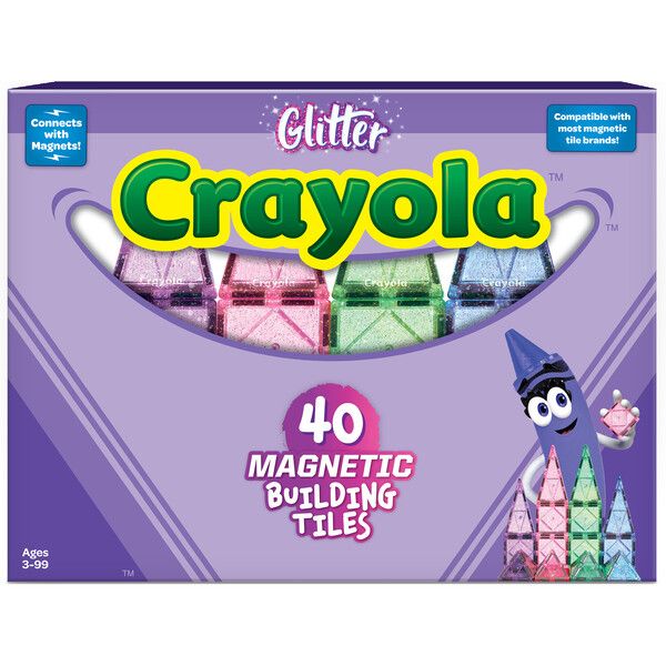 Crayola Glitter Magnetic Tiles 40 Piece Set | Maisonette