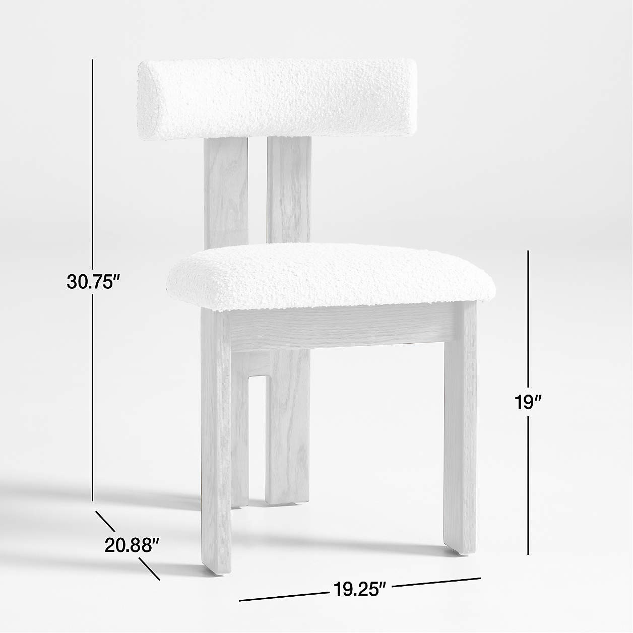 Ceremonie Natural Boucle Dining Chair by Athena Calderone + Reviews | Crate & Barrel | Crate & Barrel