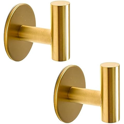Angle Simple Towel Hook Brushed Gold 2 PCS, SUS304 Stainless Steel Hand Towel Holder, Bathroom To... | Amazon (US)