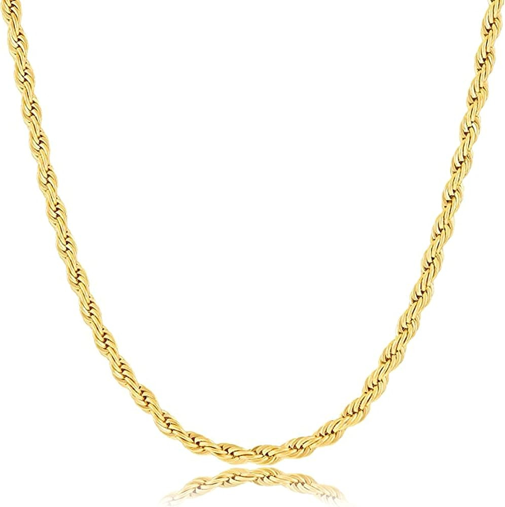 Kyerlyn Shining Twisted Rope Chain Necklace for Women Flat Herringbone Snake Necklace Dainty Papercl | Amazon (US)
