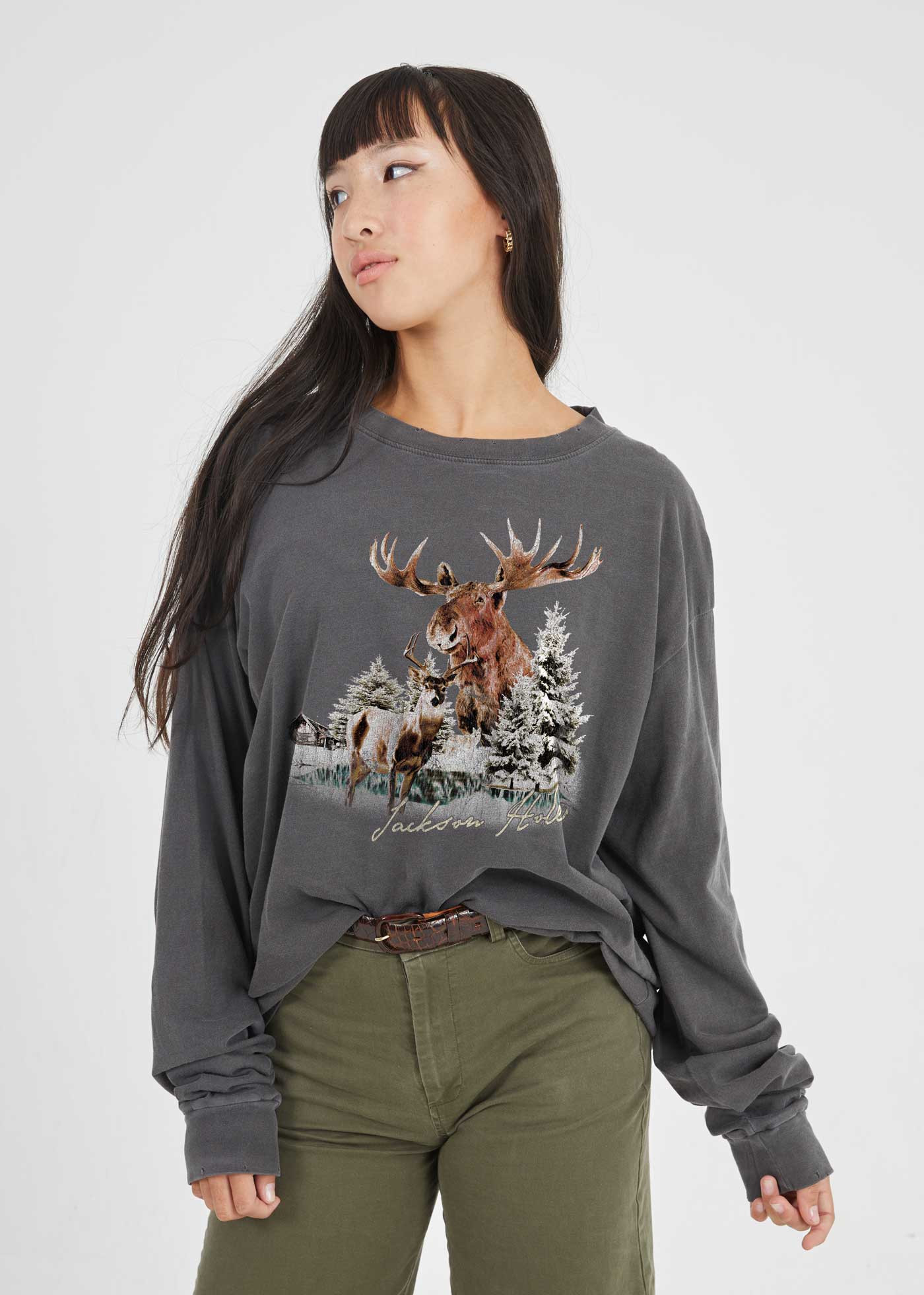 GirlDangerous: Jackson Hole Black Boyfriend Long Sleeve | Girl Dangerous