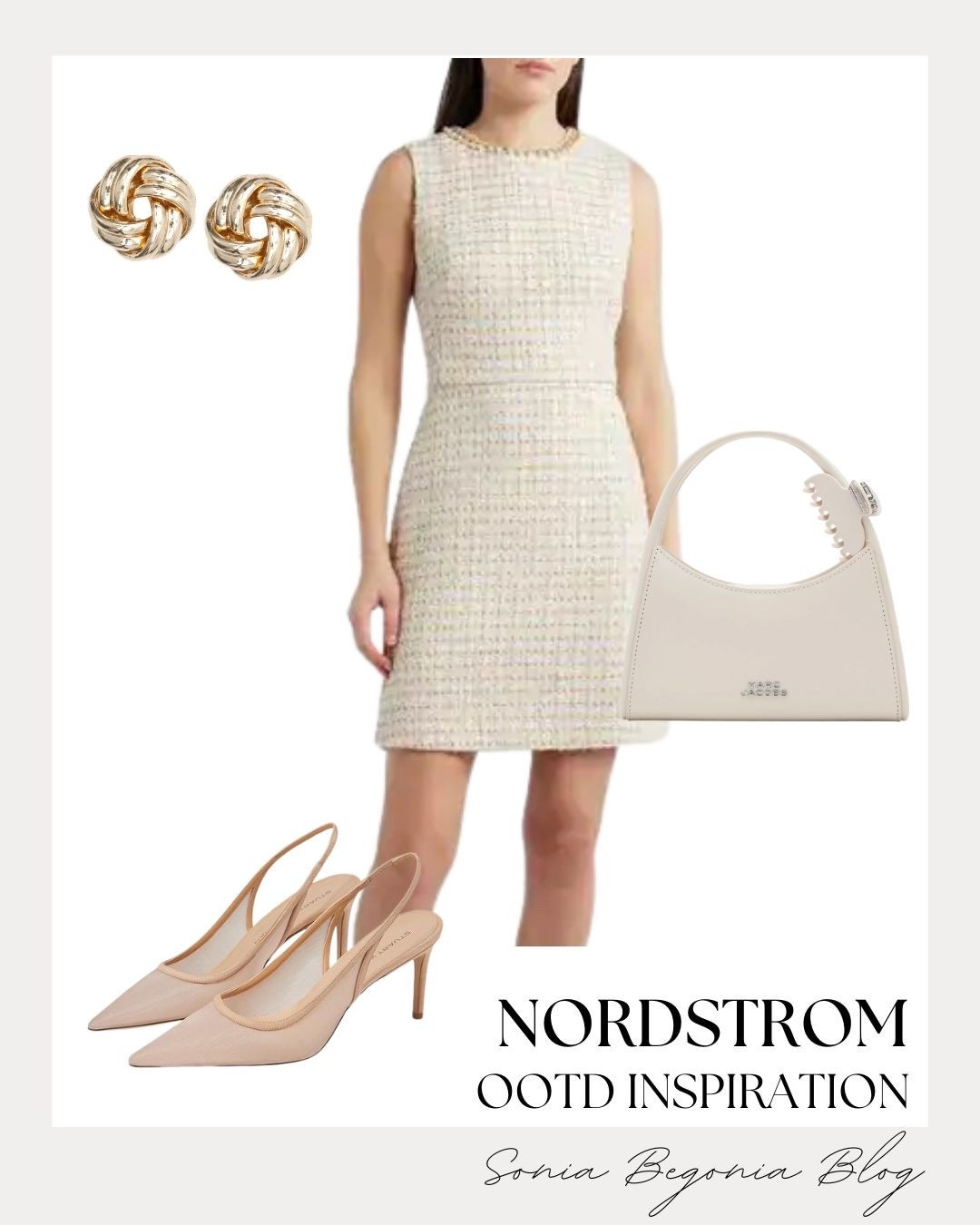 Obsessed with the classic, sophisticated look of this sleeveless tweed mini dress from Nordstrom! The neutral tones blend beautifully with elegant mesh slingback pumps and a chic cream shoulder bag for a polished, timeless ensemble. ✨👜
Perfect for a brunch date, daytime event, or an elevated office look. Finish it off with gorgeous gold knot earrings for that touch of effortless luxury! 🤍👠
#nordstromfinds #tweeddress #classicstyle #ootdinspiration #neutralaesthetic #chicstyle #parisianvibes

#LTKootd #LTKWorkwear #LTKSeasonal
