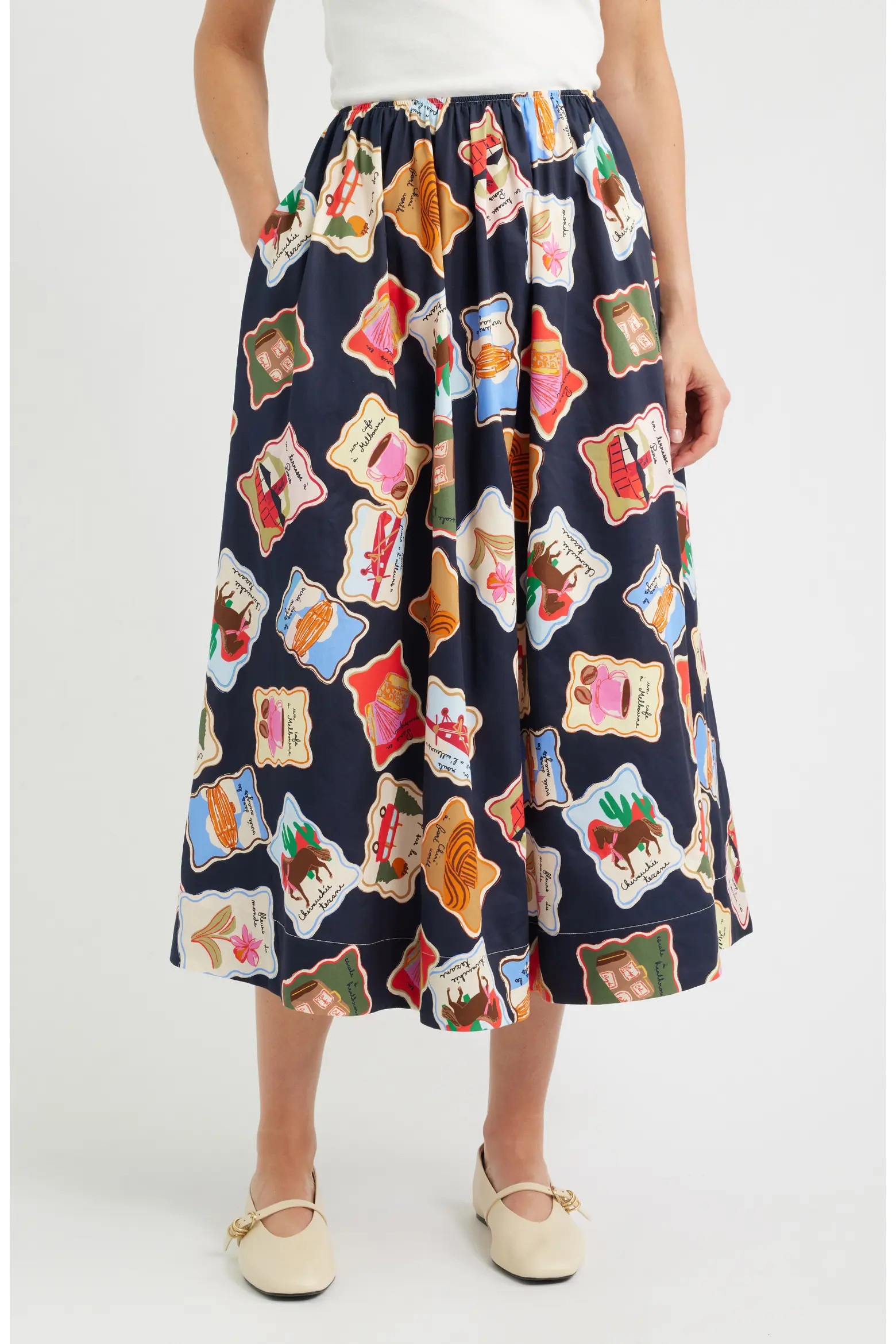 FRNCH Borth Print Midi Skirt (Women) | Nordstrom | Nordstrom