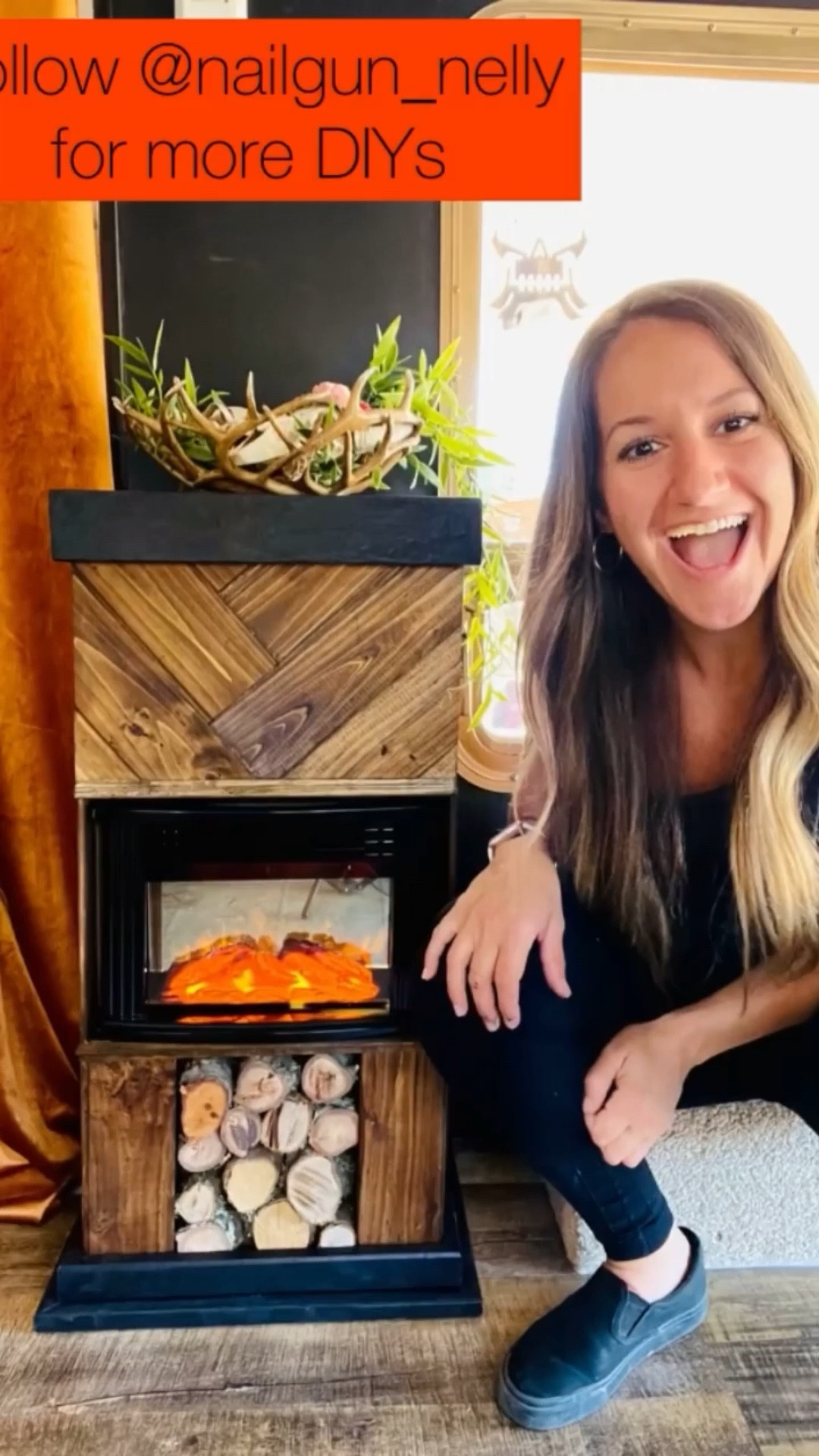 I accidentally ordered a small electric fireplace so I built a surround to beef it up! So perfect for tiny spaces!

#LTKhome