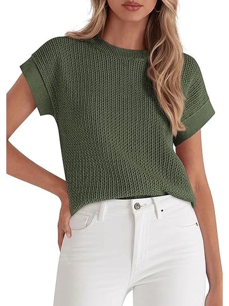 PRETTYGARDEN Women Spring Sweater Vest Business Casual Tank Top Lightweight Cap Sleeve Knit Shirt... | Walmart (US)
