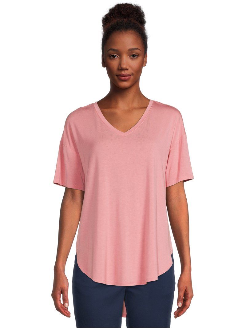 Time and Tru Women's V-Neck Tunic T- Shirt | Walmart (US)