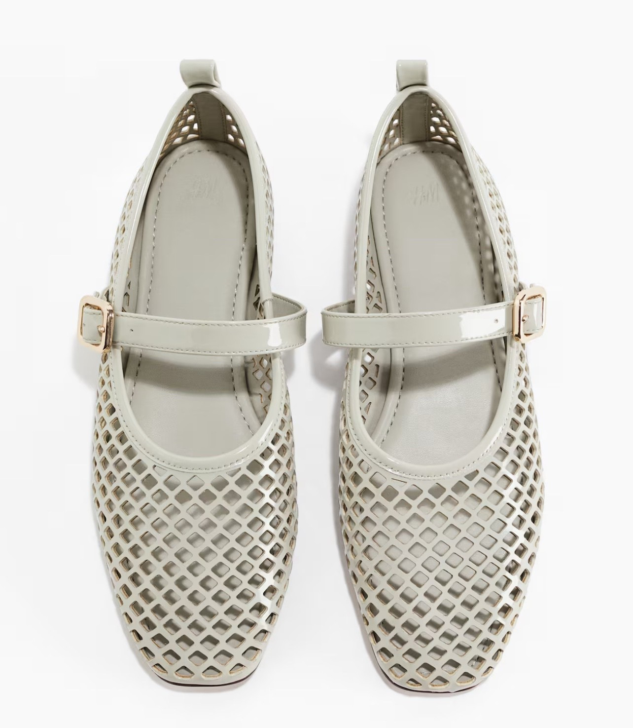 H&M PERFORATED MARY JANE BALLET FLATS
