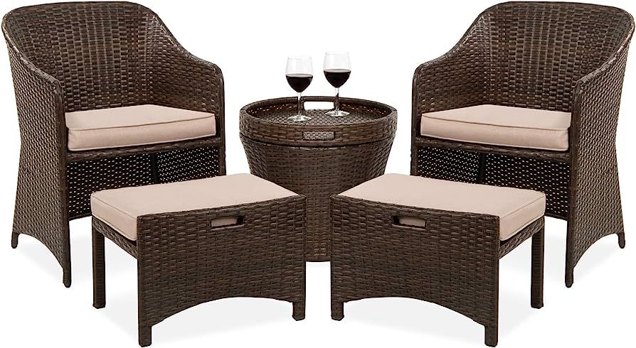 Best Choice Products 5-Piece Outdoor Patio Furniture Set, No Assembly Required Wicker Conversatio... | Amazon (US)