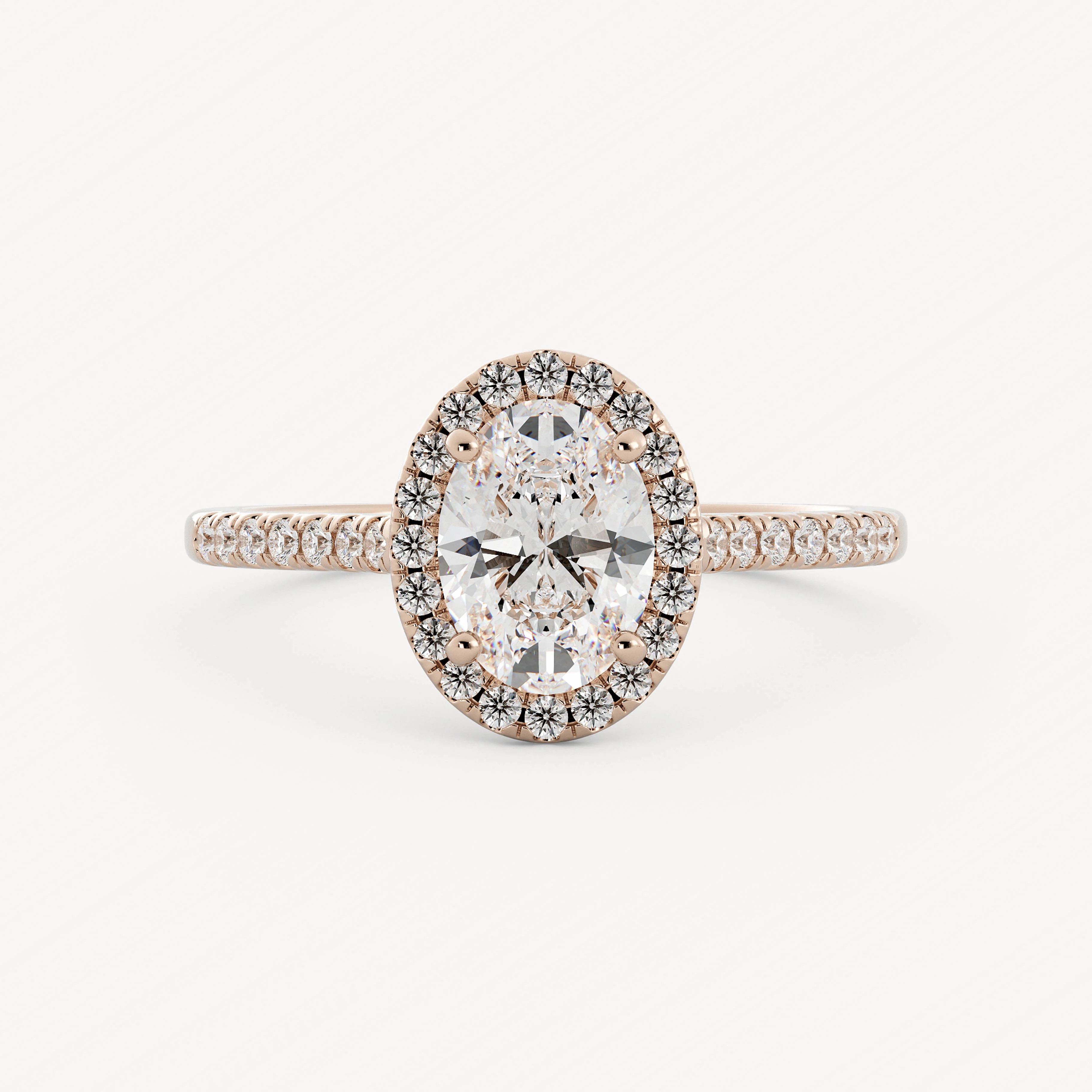 Mae - 14K Rose Gold - Oval - Natural Diamond | Olive Ave Jewelry