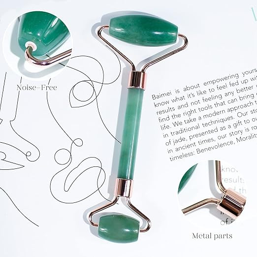 BAIMEI Jade Roller & Gua Sha Set - Face Roller Massage Tool, Green Aventurine Applicator for Face... | Amazon (US)