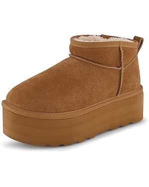 CUSHIONAIRE Women's Hippy Genuine Suede pull on platform boot +Memory Foam | Amazon (US)