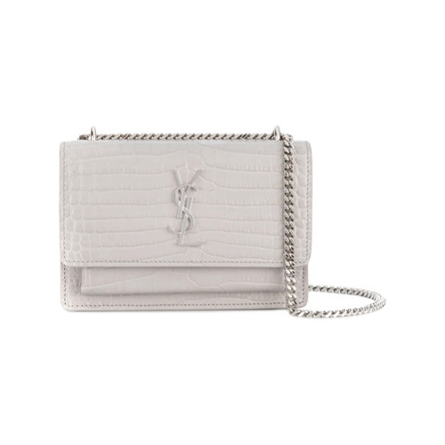 Saint Laurent Sunset chain wallet - Grey | Farfetch EU
