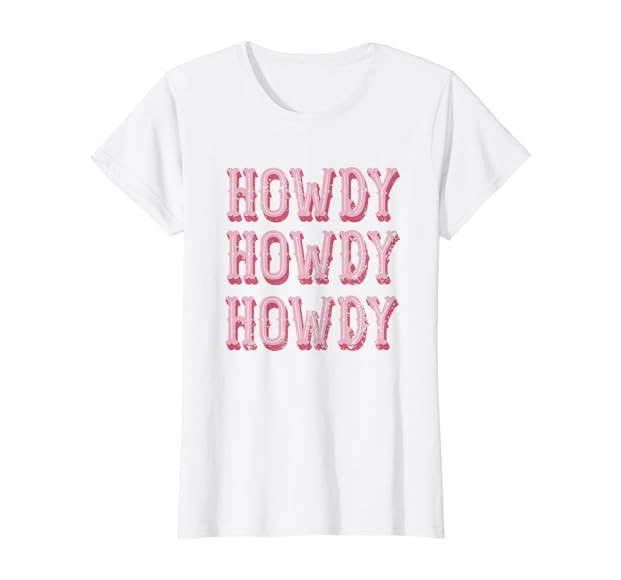 Vintage White Howdy Rodeo Western Country Southern Cowgirl T-Shirt | Amazon (US)