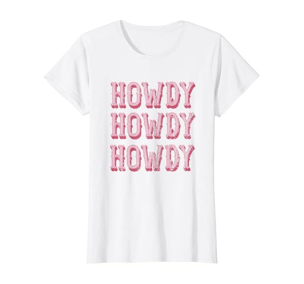 Vintage White Howdy Rodeo Western Country Southern Cowgirl T-Shirt | Amazon (US)