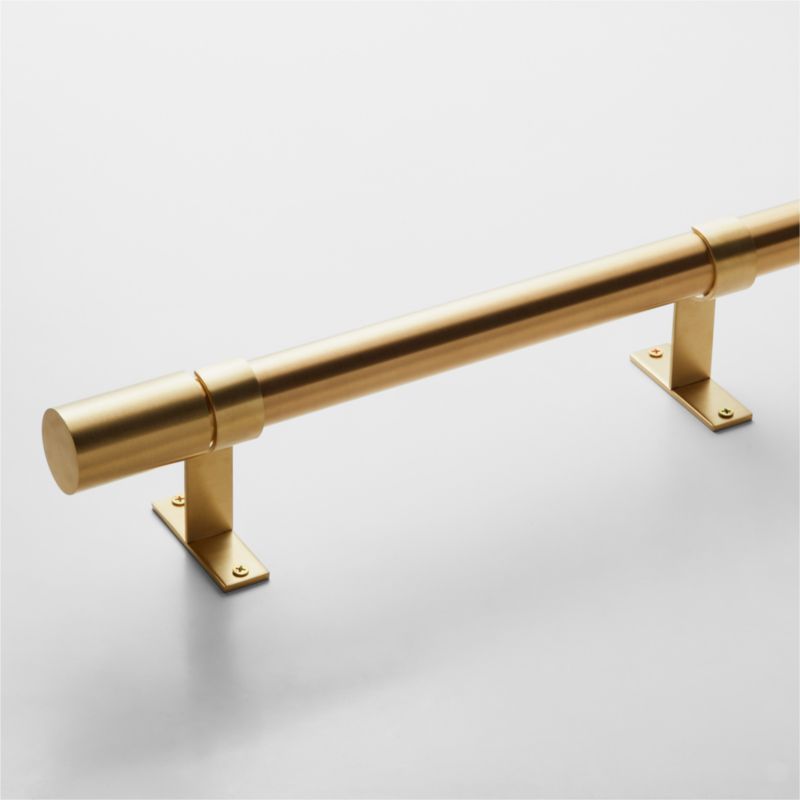 Porter Single Brushed Brass Curtain Rod 44"–88"x1.25" + Reviews | CB2 | CB2