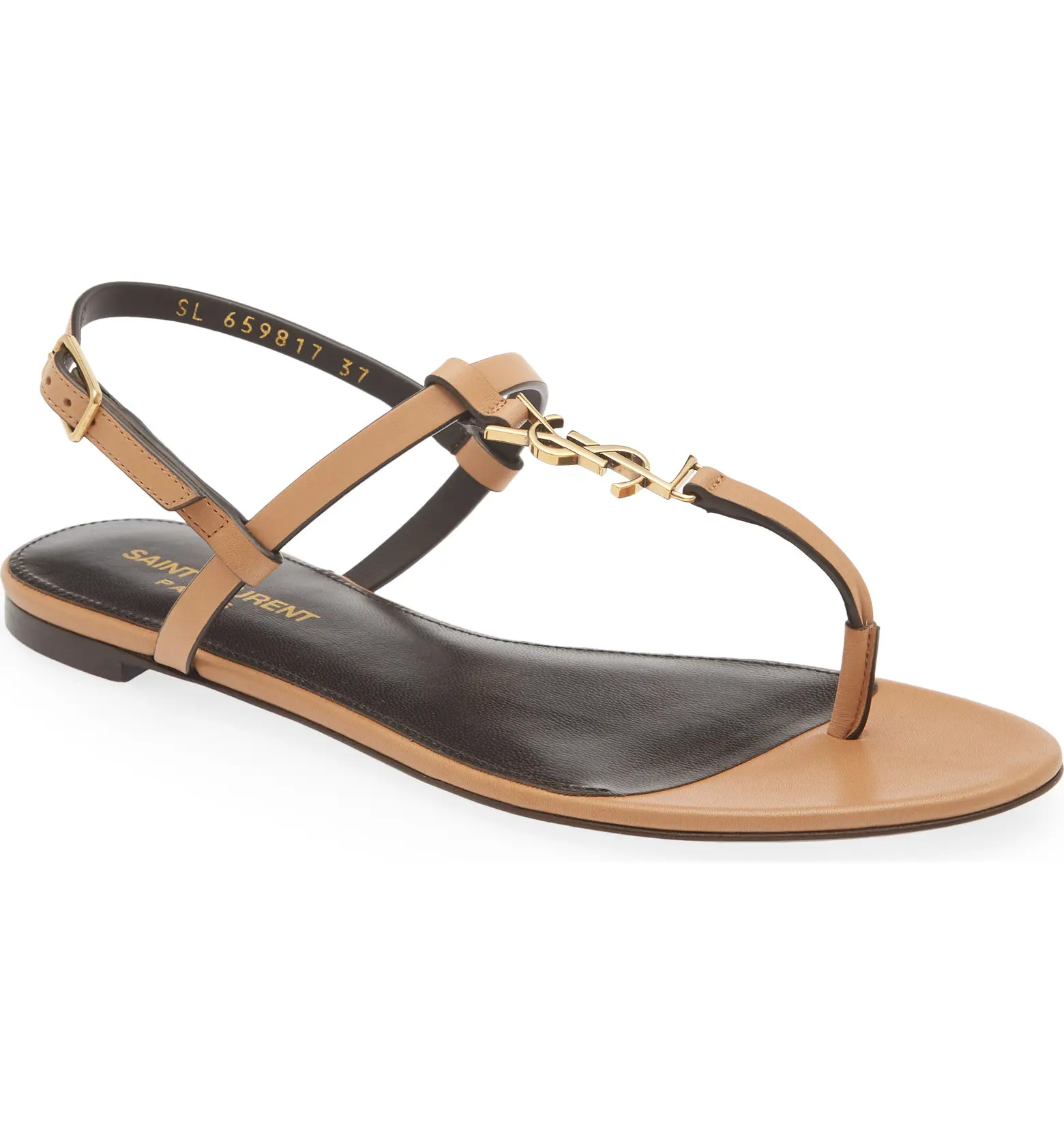 Cassandra Monogram Flat Sandal | Nordstrom