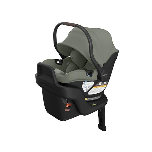 UPPAbaby Aria V2 Lightweight Infant Car Seat - Just Under 6 lbs - Base with Load Leg + Infant Insert + All-Weather FootCover Included - Direct Stroller Attachment - Evelyn (Green Meadow) | Amazon (US)