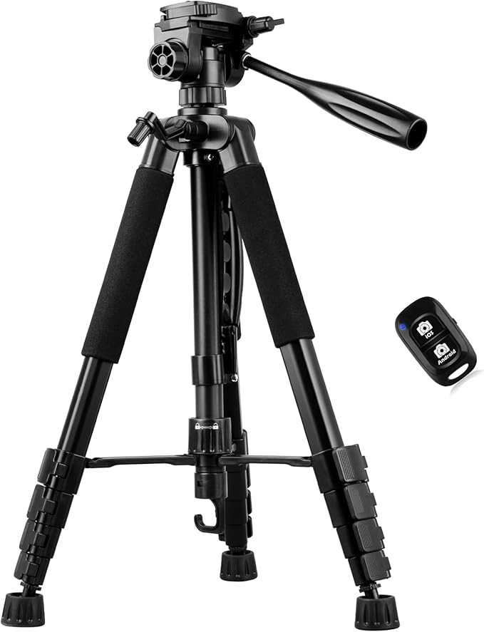Sensyne 74" Camera Tripod, Heavy Duty Tripod for Camera with Wireless Remote and Travel Bag, Comp... | Amazon (US)