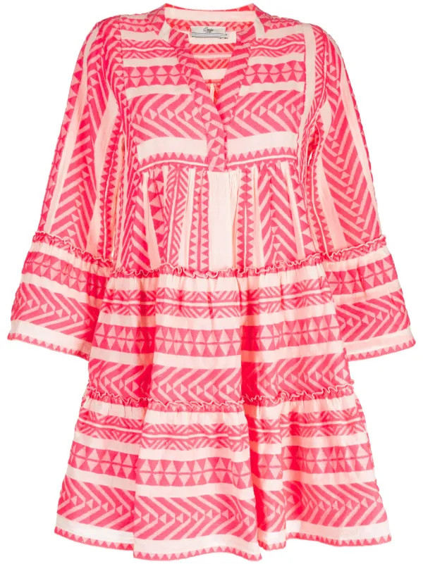 Devotion Ella zigzag-patterned Short Dress | Pink | FARFETCH CA | Farfetch Global
